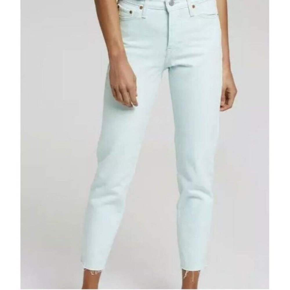 Levi's Womens Sz 29 Wedgie Fit High Rise Tapered Leg Jeans Mint Green NWT New